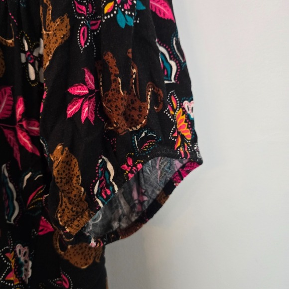 NWT Torrid Leopard Floral Twist Front Mini Dress 2X 18-20 Boho Festival Pockets - Picture 3 of 12